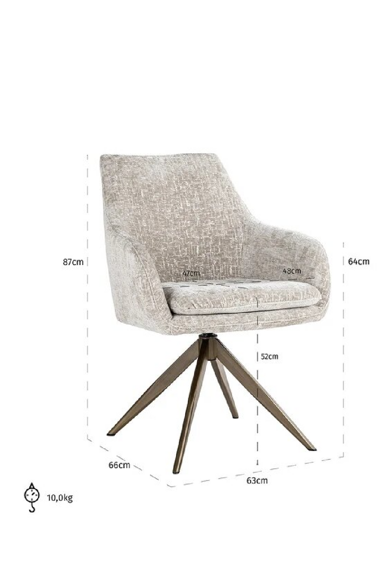 Upholstered Quadropod Swivel Chair | OROA Lisonne | Dutchfurniture.com