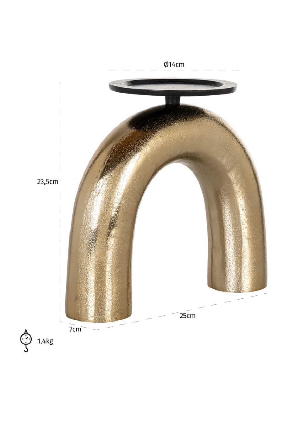 Gold Arched Candle Holder L | OROA Jadey | Dutchfurniture.com