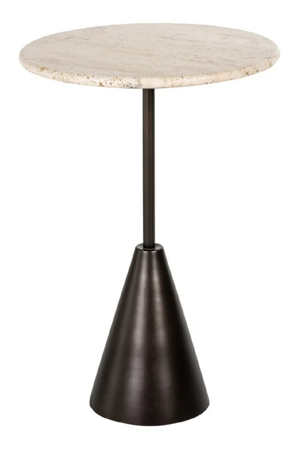 Travertine Pedestal Side Table | OROA Avalon | Dutchfurniture.com