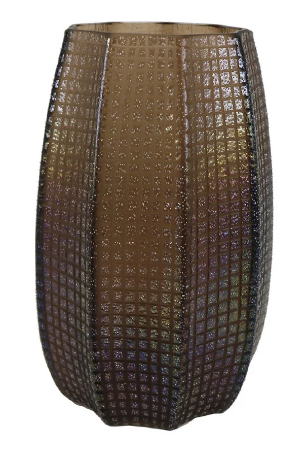 Square-Patterned Glass Vase | OROA Marit | Dutchfurniture.com