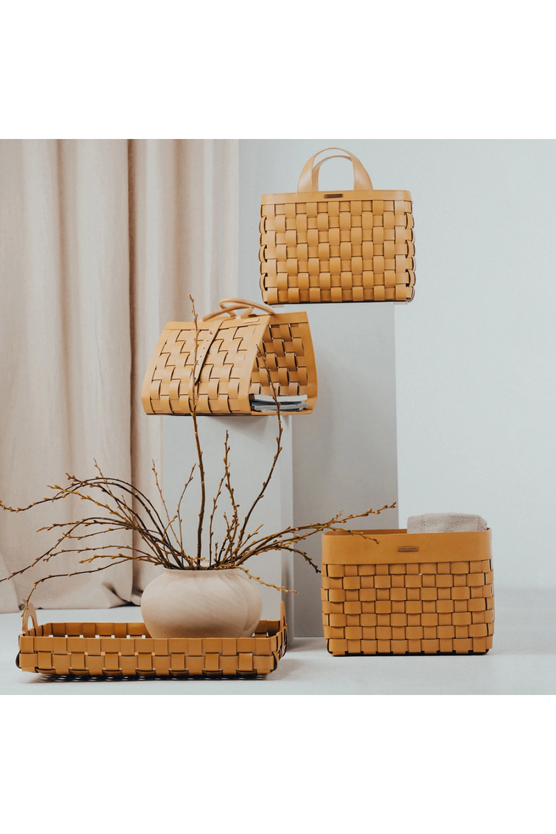 Brown Leather Magazine Basket | Rivièra Maison Florence | Dutchfurniture.com