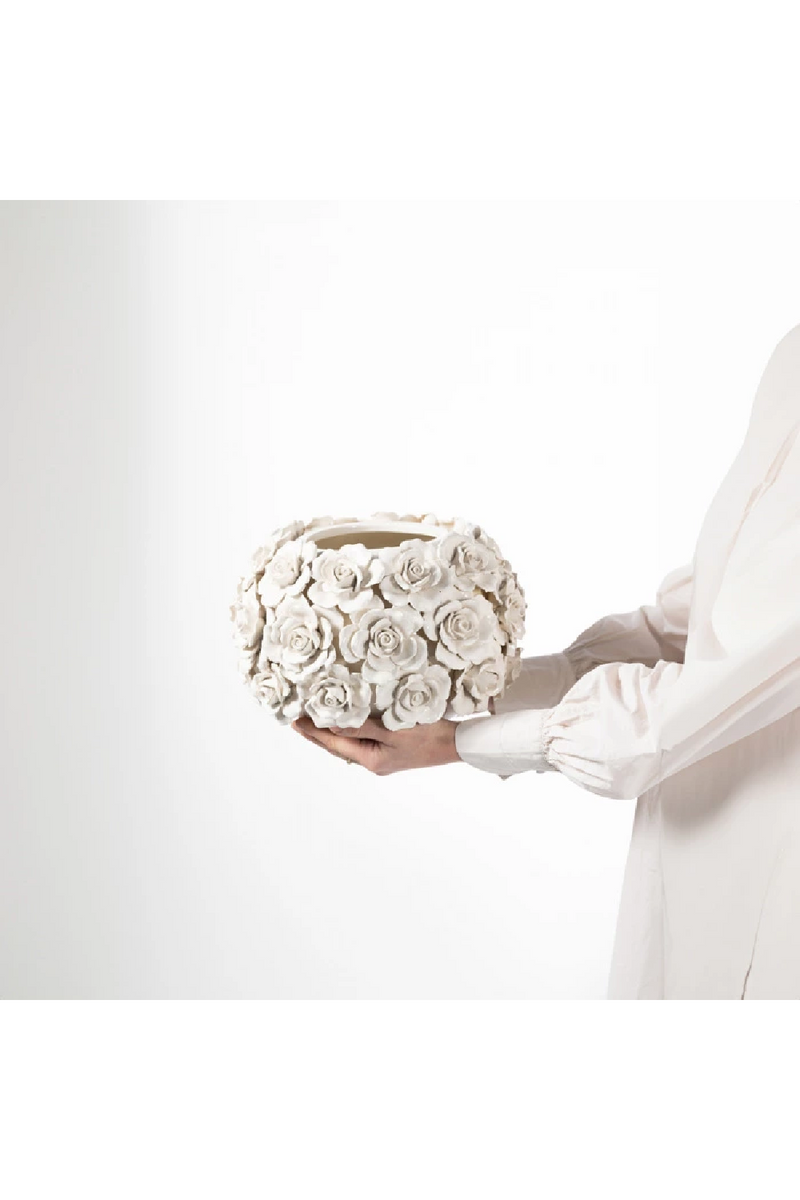 Floral White Ceramic Vase | Rivièra Maison Rose | Dutchfurniture.com