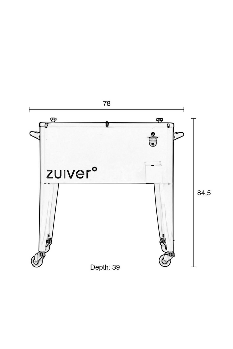 Wheeled Steel Cooler | Zuiver Cooler Be Cool | Dutchfurniture.com