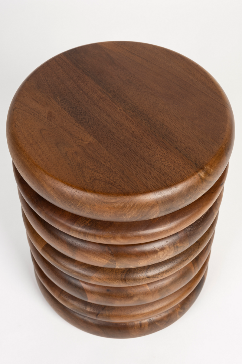 Brown Wooden Layered Stool | Zuiver Disc | Dutchfurniture.com