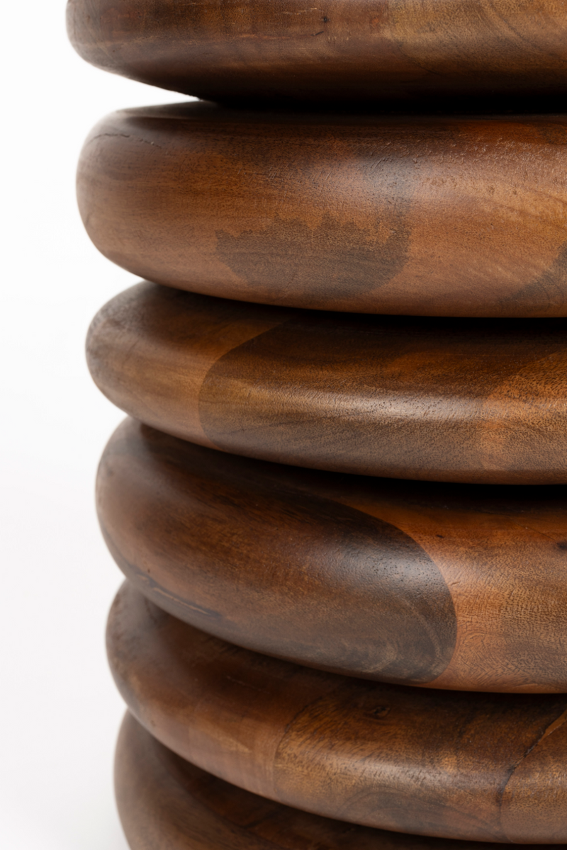 Brown Wooden Layered Stool | Zuiver Disc | Dutchfurniture.com