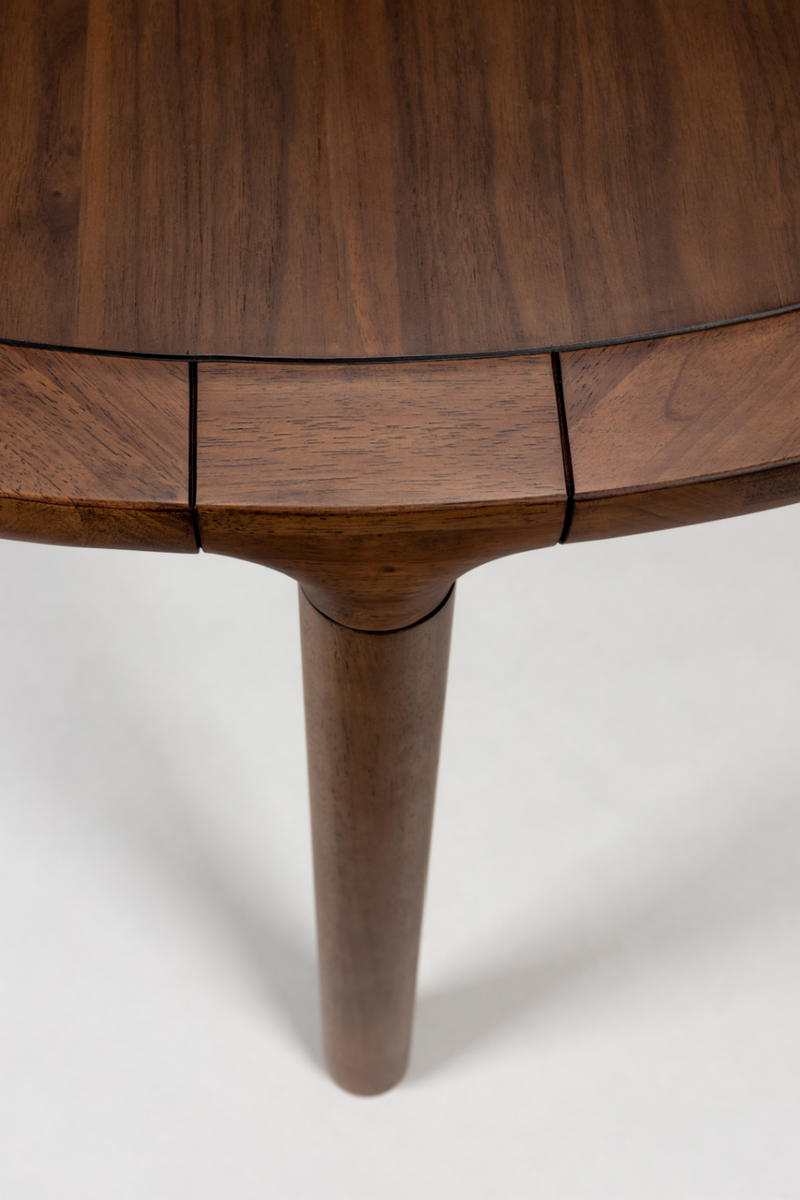 Walnut Round Dining Table | Zuiver Storm | Dutchfurniture.com