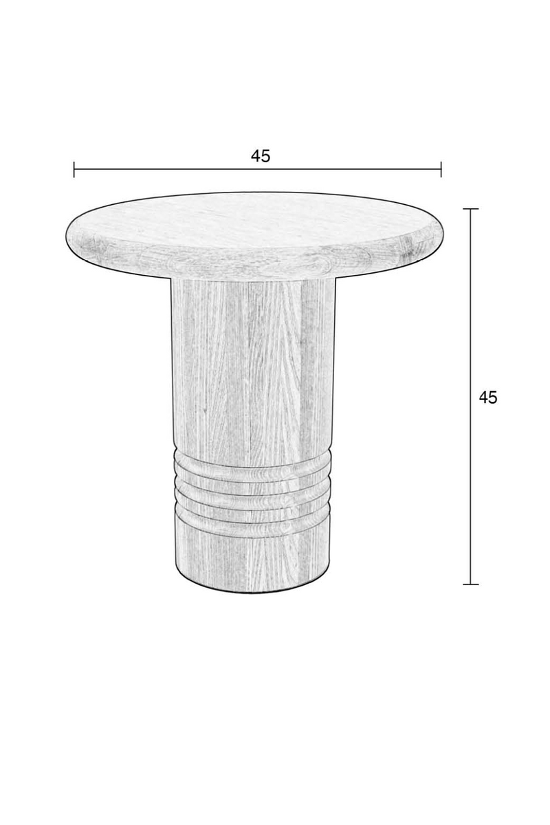 Wooden Pedestal Side Table | Zuiver Chunk | Dutchfurniture.com