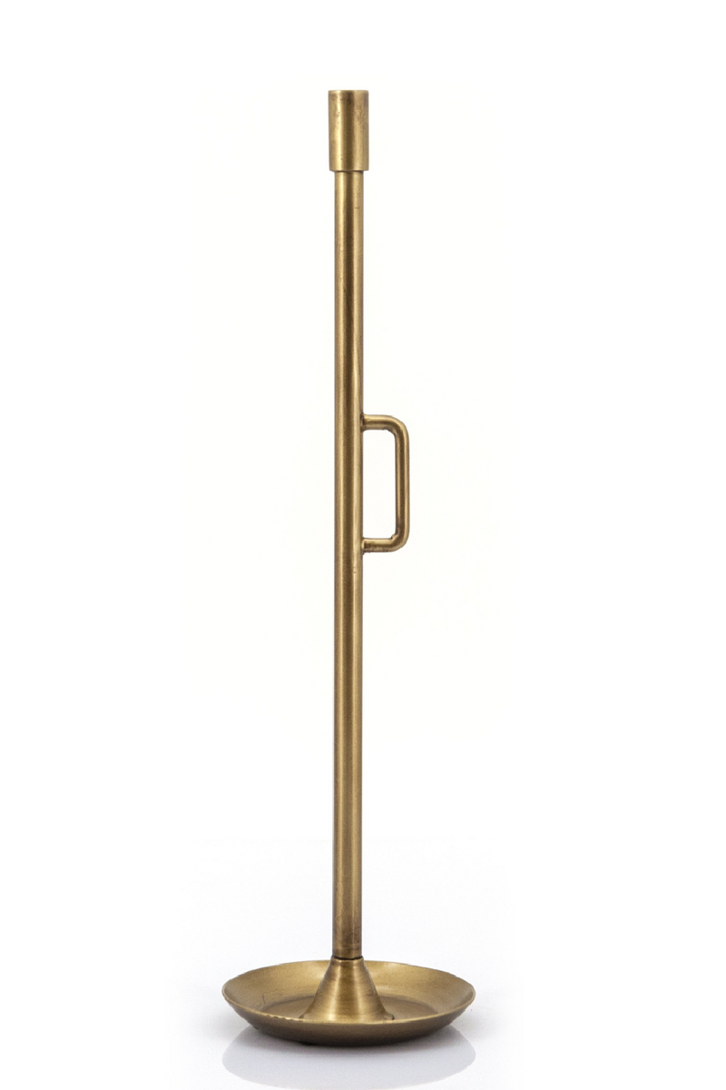Large Brass Metal Taper Holders (2) | By Boo Wick | DutchFurniture.com