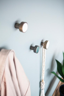 Small Brass & White Marble Knobs (4) | By Boo Benjamin | DutchFurniture.com