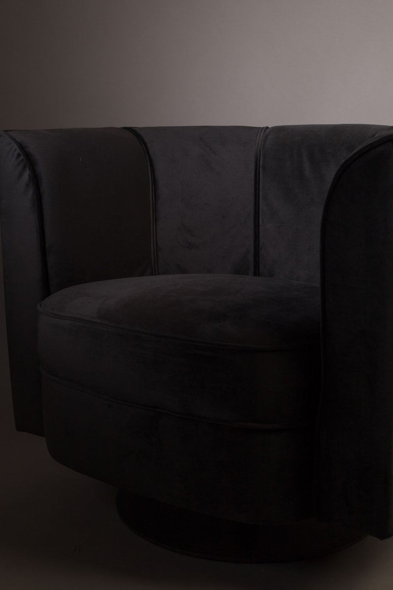 Black Velvet Accent Chair | Dutchbone Flower | Dutchfurniture.com