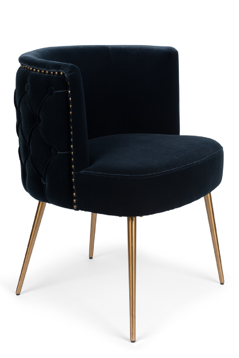 Dark Blue Barrel Dining Chair | Bold Monkey Such A Stud | DutchFurniture.com