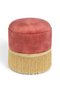 Pink Velvet Ottoman With Fringes | Bold Monkey My Lover and Best Friend | Dutchfurniture.com