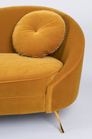 Curved Ochre Velvet Sofa | Bold Monkey I am Not a Croissant | DutchFurniture.com