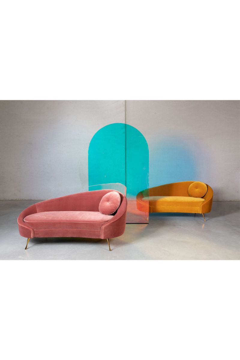 Curved Pink Velvet Sofa | Bold Monkey I am Not a Croissant | DutchFurniture.com