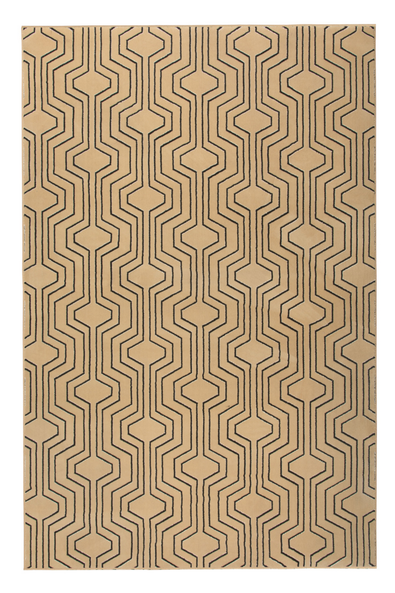 Beige Geometric Area Rug 5' x 7'5" | Bold Monkey Swining Lines | DutchFurniture.com