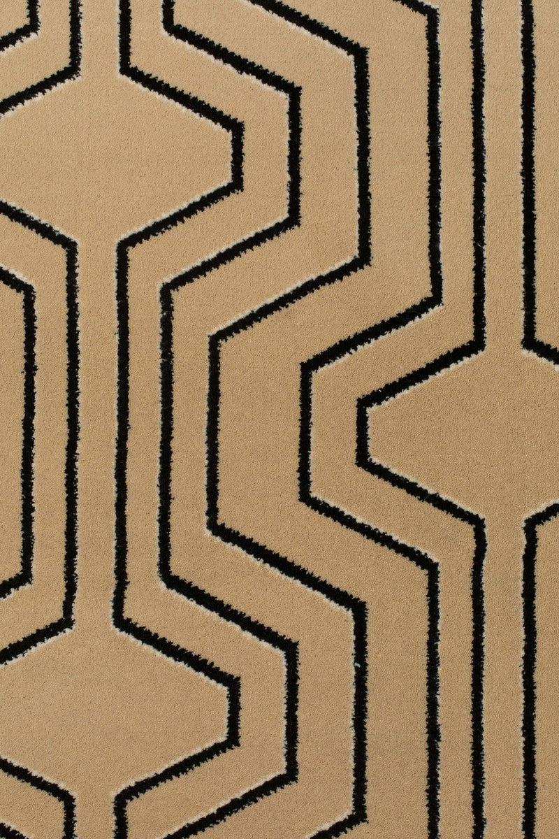 Beige Geometric Area Rug 5' x 7'5" | Bold Monkey Swining Lines | DutchFurniture.com