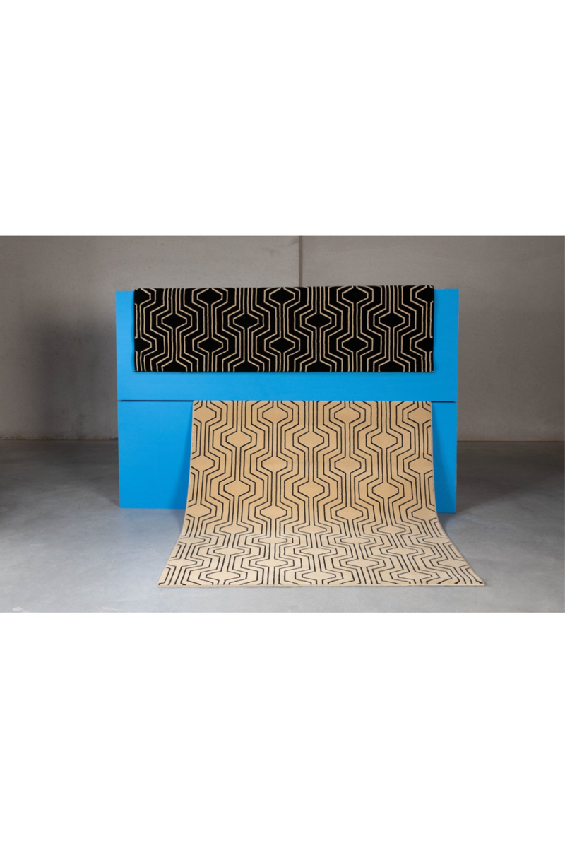Beige Geometric Area Rug 5' x 7'5" | Bold Monkey Swining Lines | DutchFurniture.com