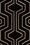 Black Geometric Area Rug 5' x 7'5" | Bold Monkey Swining Lines | DutchFurniture.com