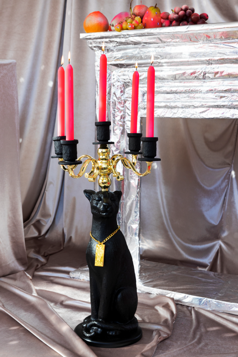Art Deco Candle Holder | Bold Monkey Proudly Crowned Panther | Dutchfurniture.com