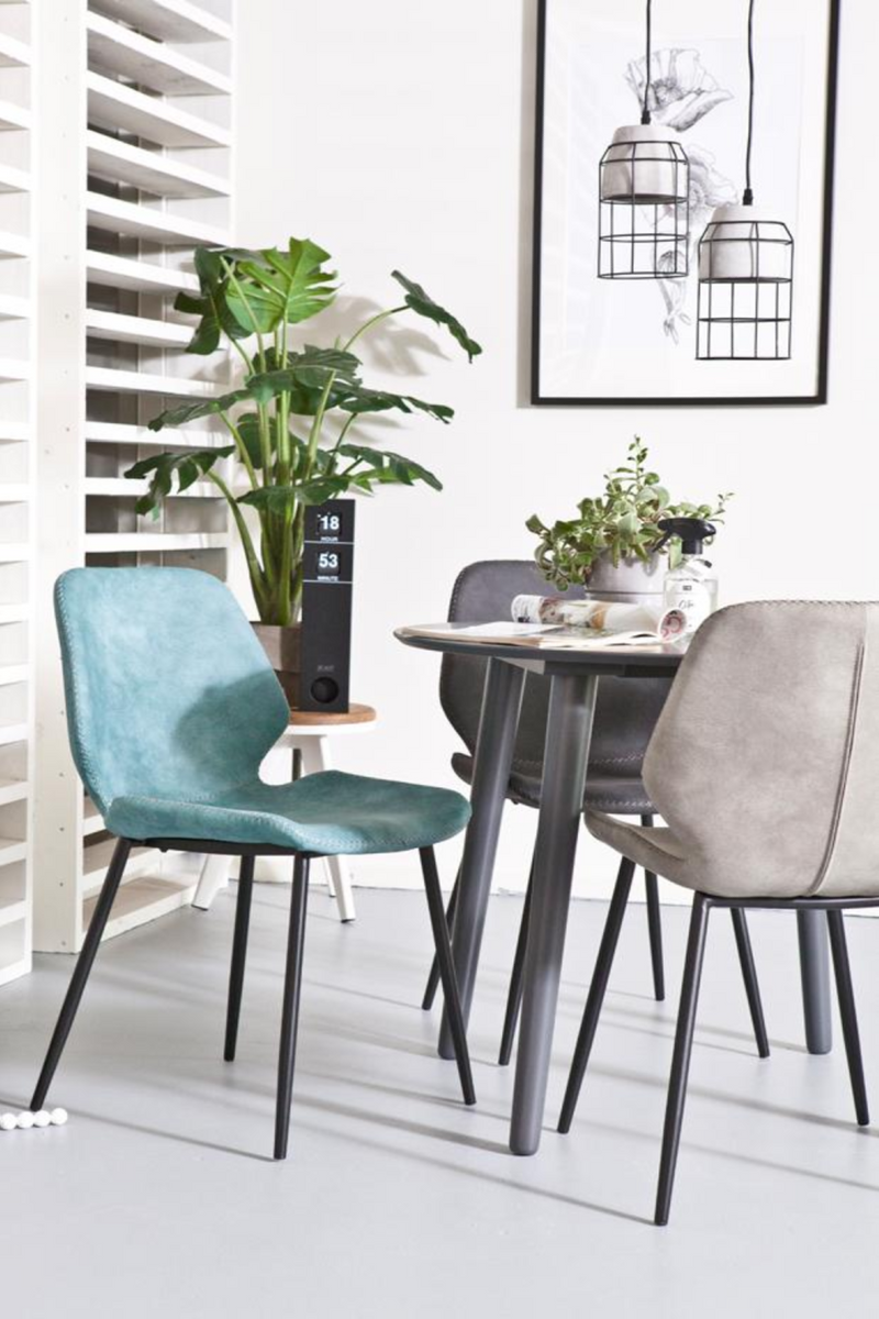Teal Leather Dining Chairs (2) | By Boo Seashell | DutchFurniture.com