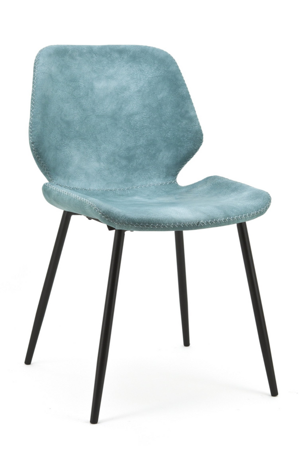 Teal Leather Dining Chairs (2) | By Boo Seashell | DutchFurniture.com