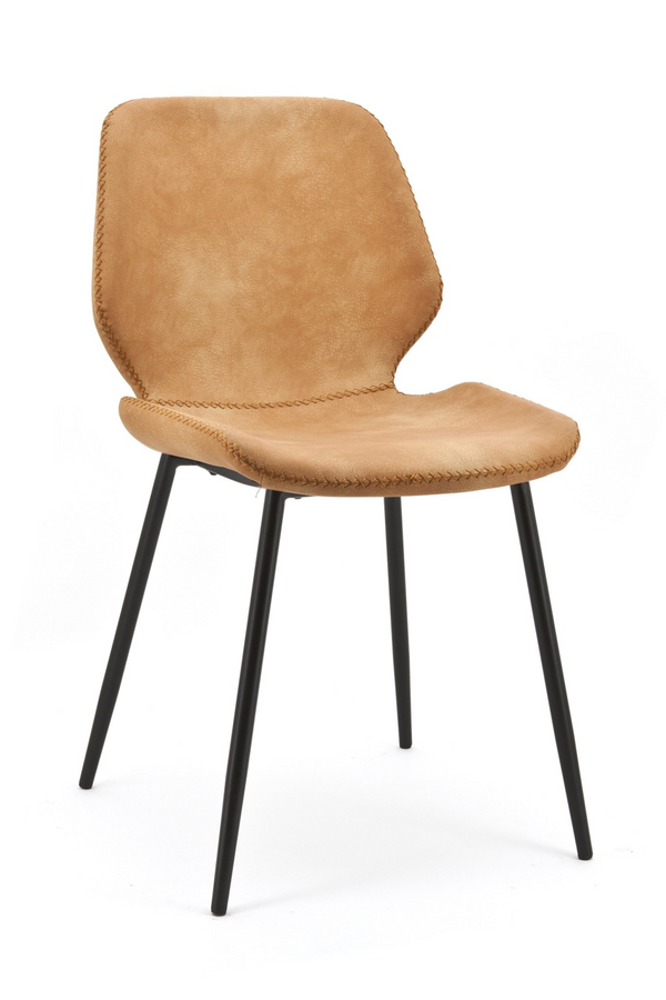 Cognac Leather Dining Chairs (2) | By-Boo Seashell | DutchFurniture.com