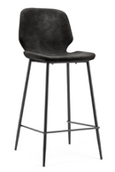 Black Leather Counter Stools (2) | By-Boo Seashell | DutchFurniture.com
