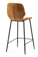 Cognac Leather Counter Stools (2) | By-Boo Seashell | DutchFurniture.com