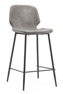Gray Leather Counter Stools (2) | By-Boo Seashell | DutchFurniture.com