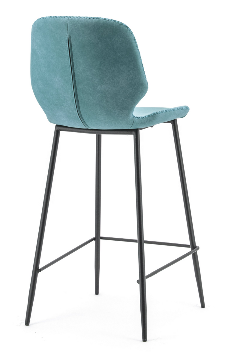 Teal Leather Barstools (2) | By Boo Seashell | DutchFurniture.com