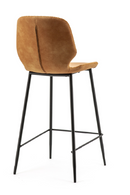 Cognac Leather Barstools (2) | By-Boo Seashell | DutchFurniture.com