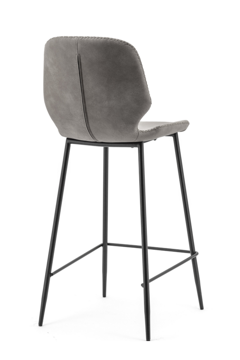 Gray Leather Barstools (2) | By-Boo Seashell | DutchFurniture.com