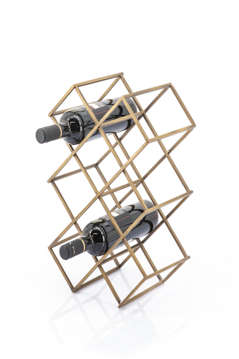 Gold Geometric Wine Rack (S) | By-Boo Burly | DutchFurniture.com