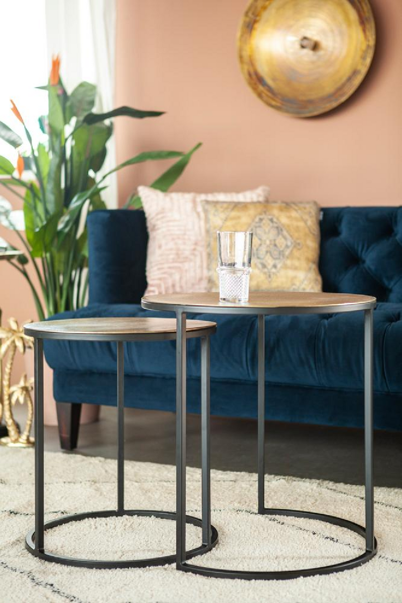 Round Brass Nesting Coffee Tables (2) | By-Boo Setto | Dutchfurniture.com