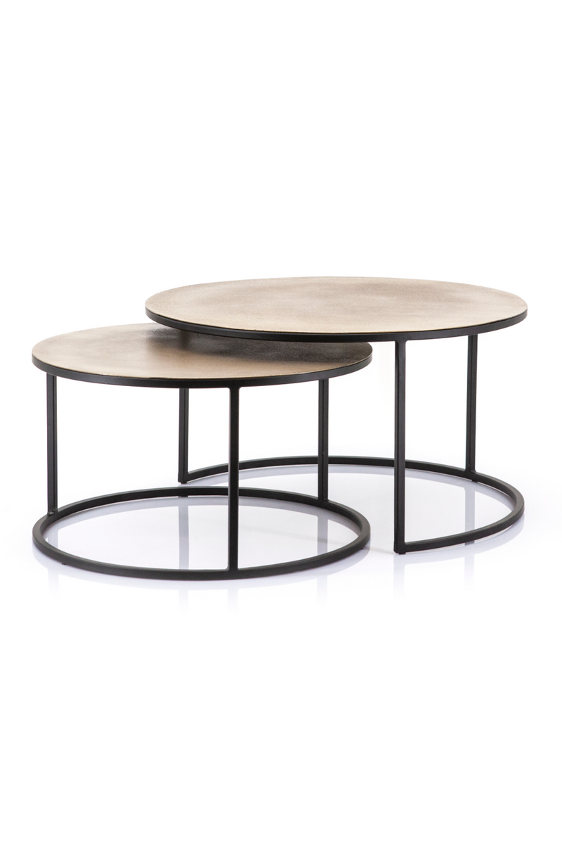 Round Brass Nesting Coffee Tables (2) | By-Boo Setto | Dutchfurniture.com