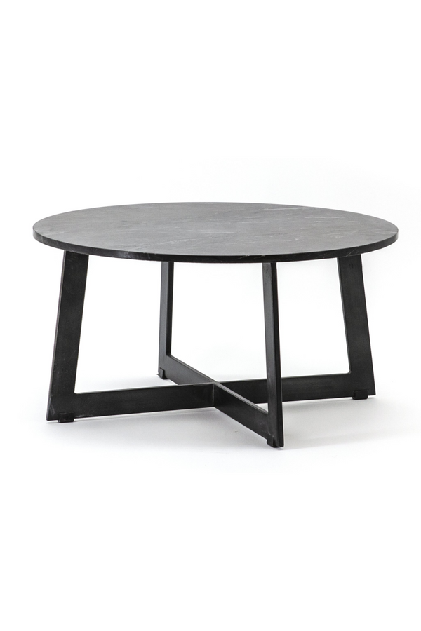 Round Black Marble Coffee Table (L) | By-Boo Major | DutchFurniture.com