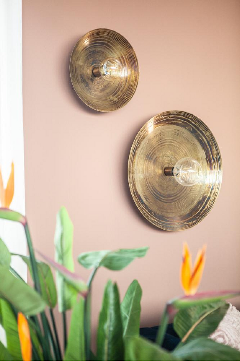 Rounded Brass Wall Sconce (L) | By-Boo Horus | DutchFurniture.com