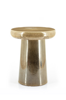 Taupe Pedestal Side Table | By-Boo Glaze | Dutchfurniture.com