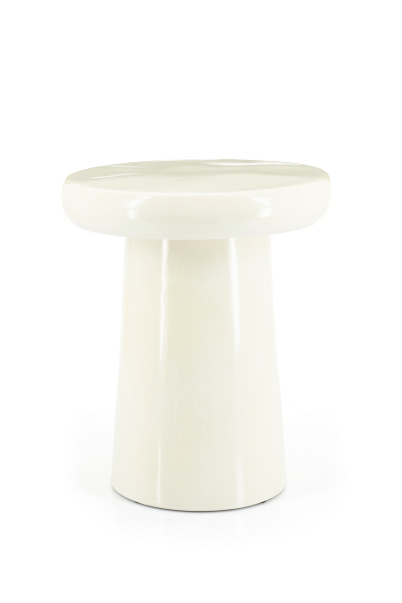 Creme Pedestal Side Table | By-Boo Glaze | DutchFurniture.com
