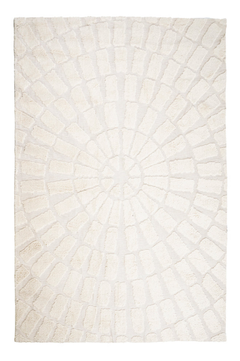 White Cotton Area Rug | By-Boo Sunburst | Dutchfurniture.com