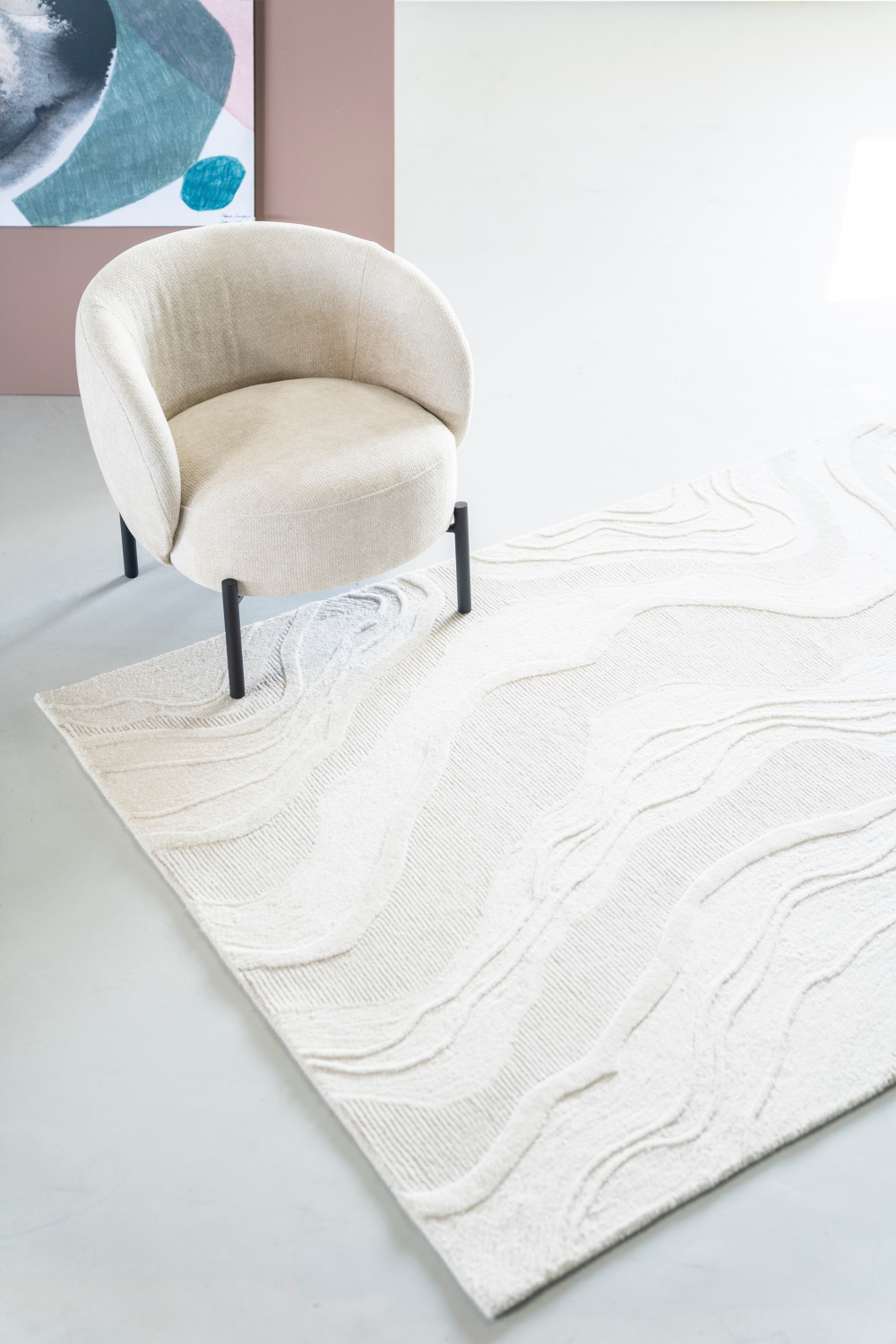 Beige Swirl Wool Rug | By-Boo Soil | Dutchfurniture.com