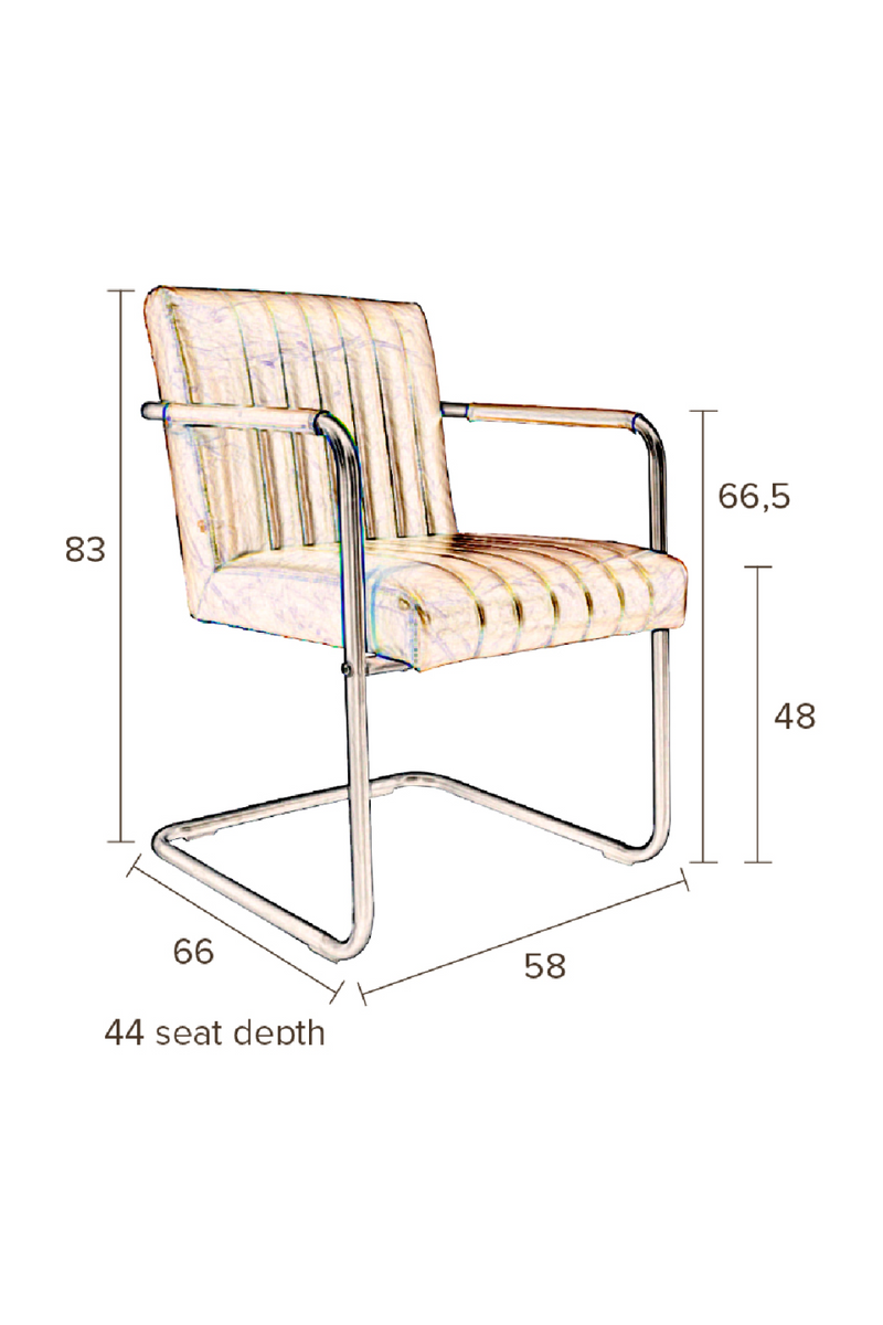 Upholstered Cognac Dining Armchairs (2) | Dutchbone Stitched | DutchFurniture.com