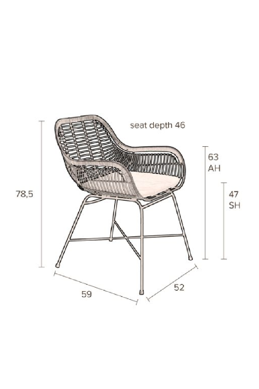 Black Rattan Outdoor Armchairs (2) | Dutchbone Cantik | Oroatrade.com