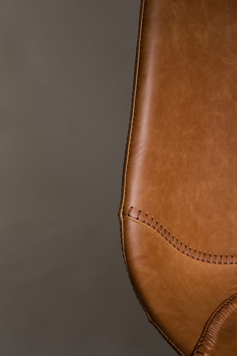 Leather Upholstered Shell Bar Stools (2) | Dutchbone Franky | Dutchfurniture.com
