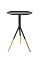 Black/Brass Round End Table | Dutchbone Elia | DutchFurniture.com