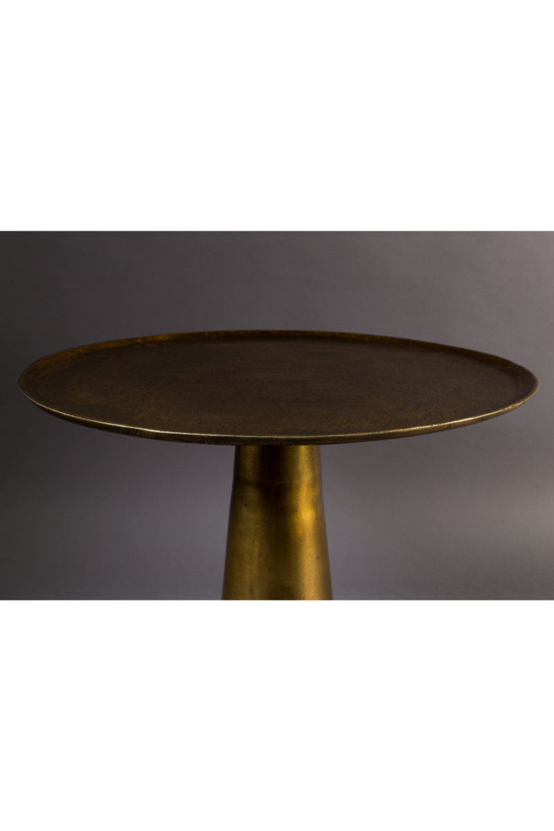 Round Brass Pedestal End Table | Dutchbone Brute | DutchFurniture.com