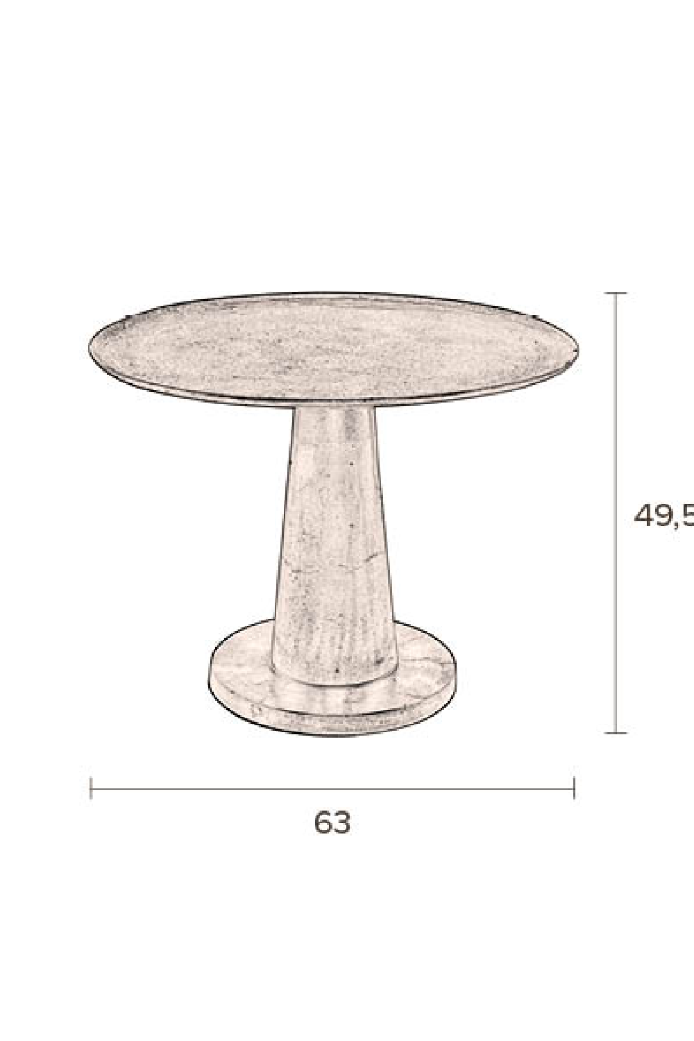 Round Brass Pedestal End Table Dutchbone Brute Dutch Furniture