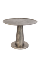 Round Silver Pedestal End Table | Dutchbone Brute | DutchFurniture.com