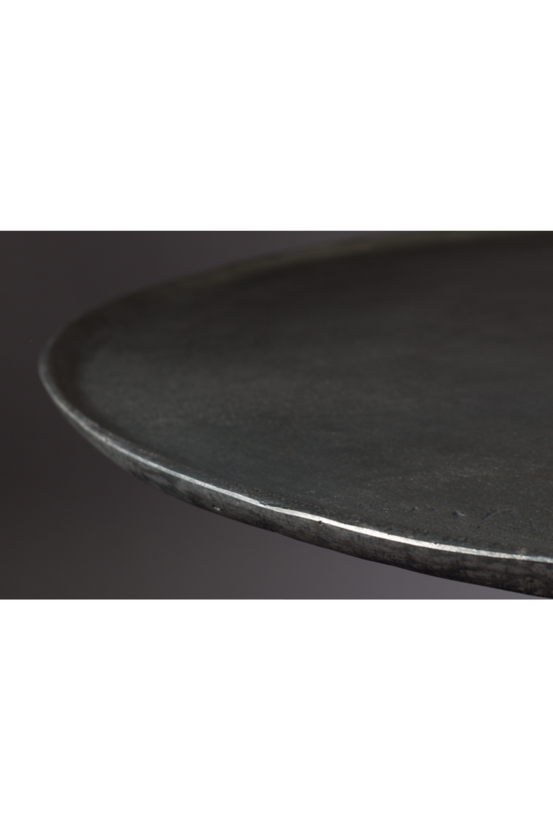 Round Silver Pedestal End Table | Dutchbone Brute | DutchFurniture.com
