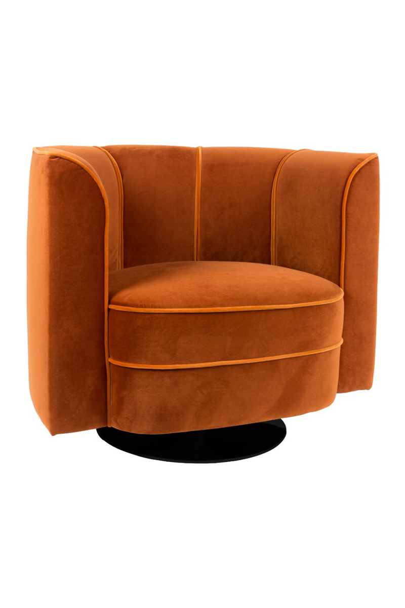 Orange Velvet Accent Chair | Dutchbone Flower | Dutchfurniture.com